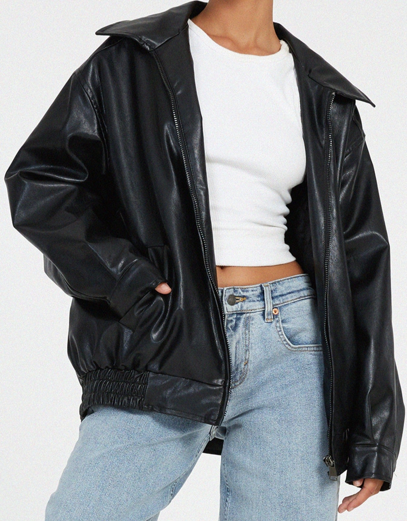 Oversized Loose Leather Women's Jacket – Yara
