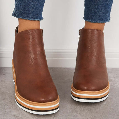Stylish autumn wedge ankle boots – Mila
