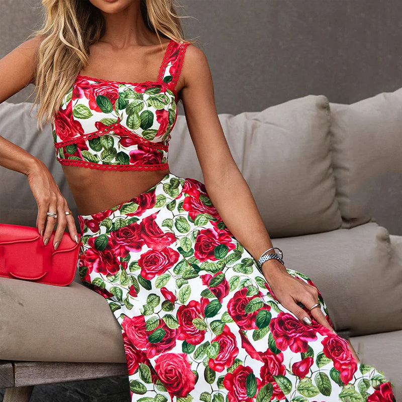Two-piece summer set with cut-out waist – Solenne