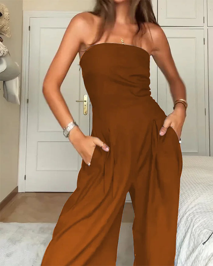 Strapless & Stylish Women's Jumpsuit for Every Occasion – Elina