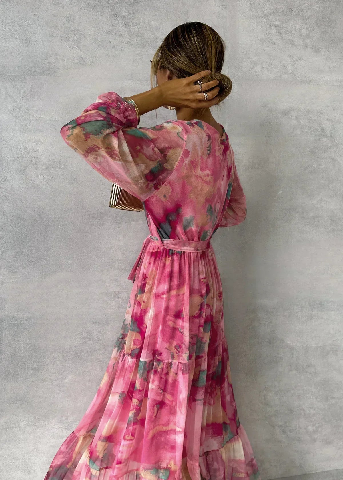 Autumnal Floral Wrap Maxi Dress – Viviana