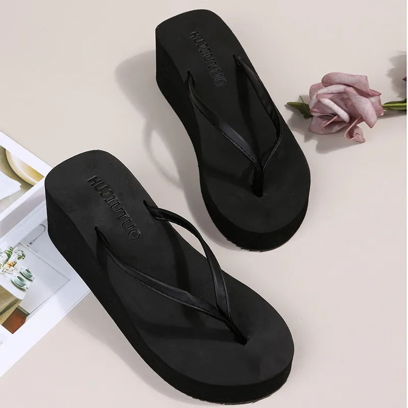 Ladies' Platform Slippers with Clip Toe Design – Riviera