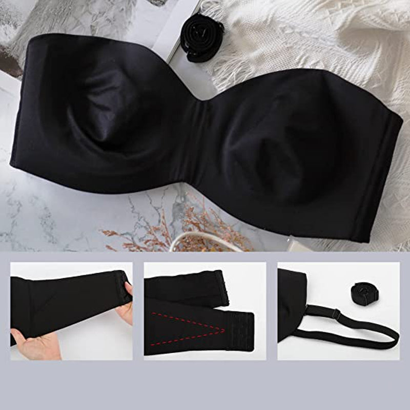 Seamless bandeau bra with removable straps – Camille