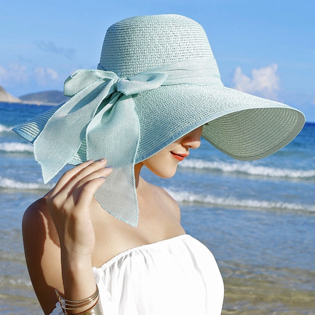Ladies' straw hat with sun protection – Candy