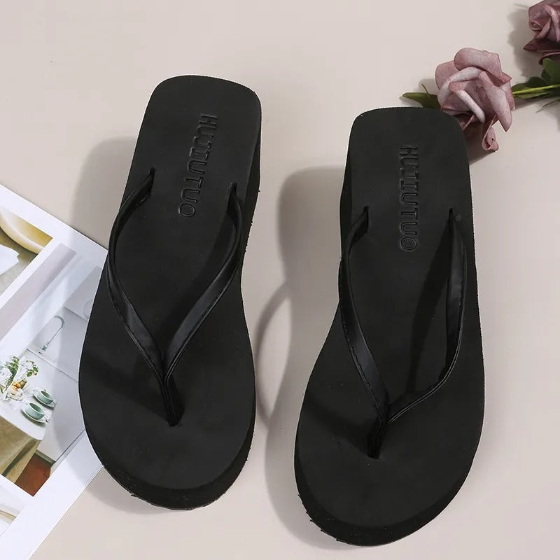 Ladies' Platform Slippers with Clip Toe Design – Riviera