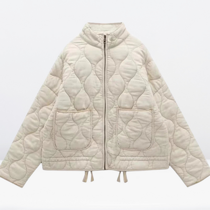 Ladies' padded jacket with drawstring & zipper – Lorena