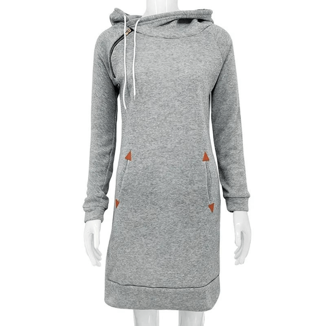 Hooded sweatshirt dress with pockets – Isabella