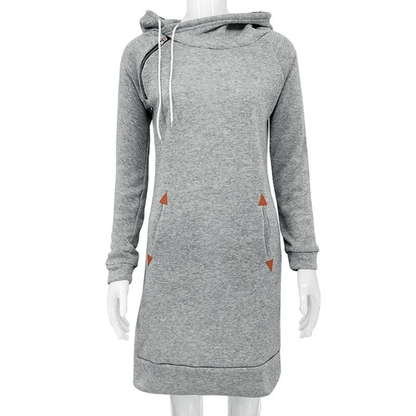 Hooded sweatshirt dress with pockets – Isabella