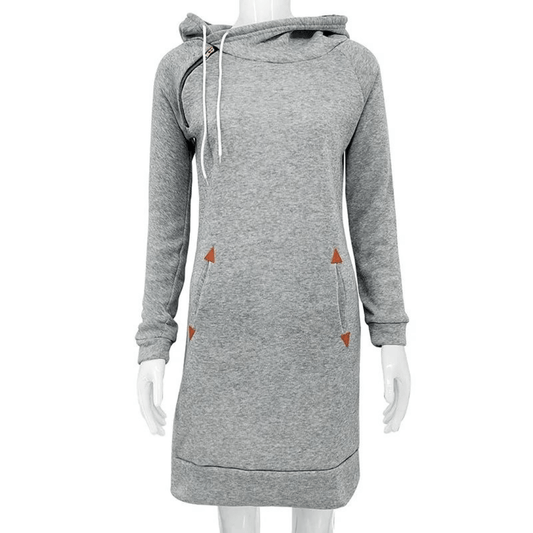 Hooded sweatshirt dress with pockets – Isabella