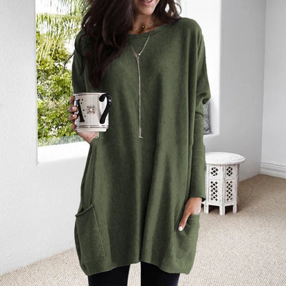 Oversized women's autumn sweater with pockets – Yara