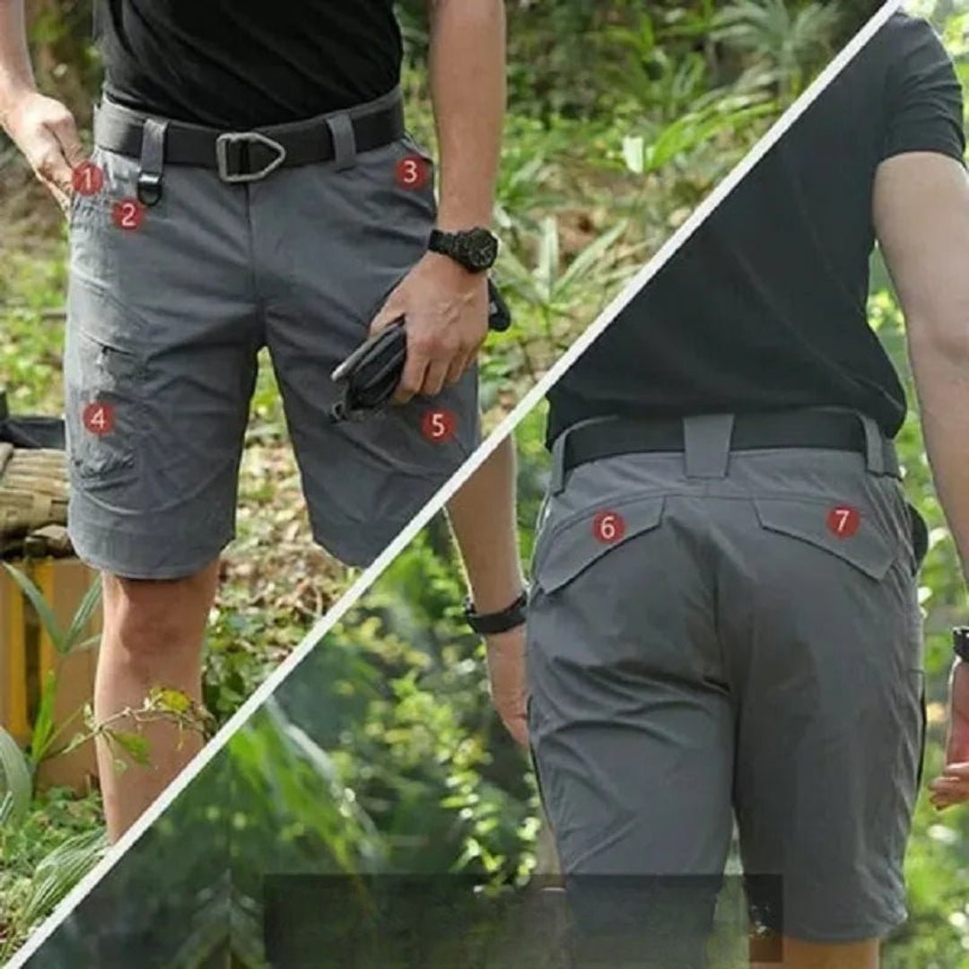 Men's cargo shorts with 7 pockets & free belt – Taro