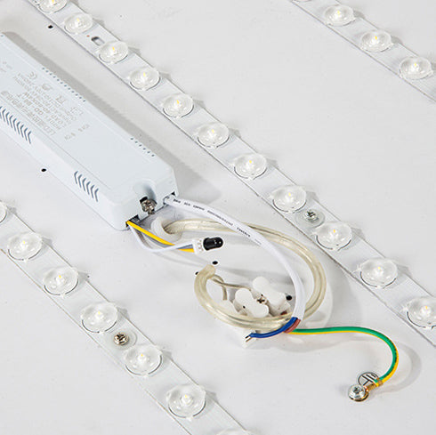 Inside view of the LED strips, driver box and wiring that power the light 18