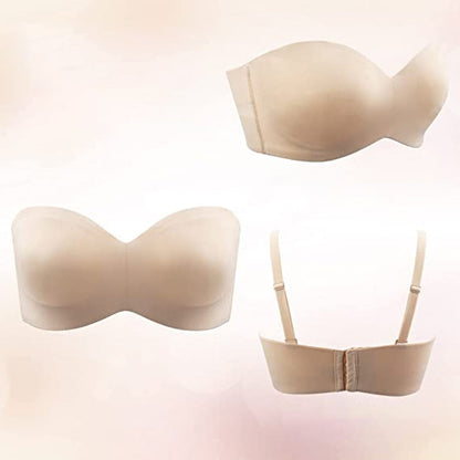 Seamless bandeau bra with removable straps – Camille