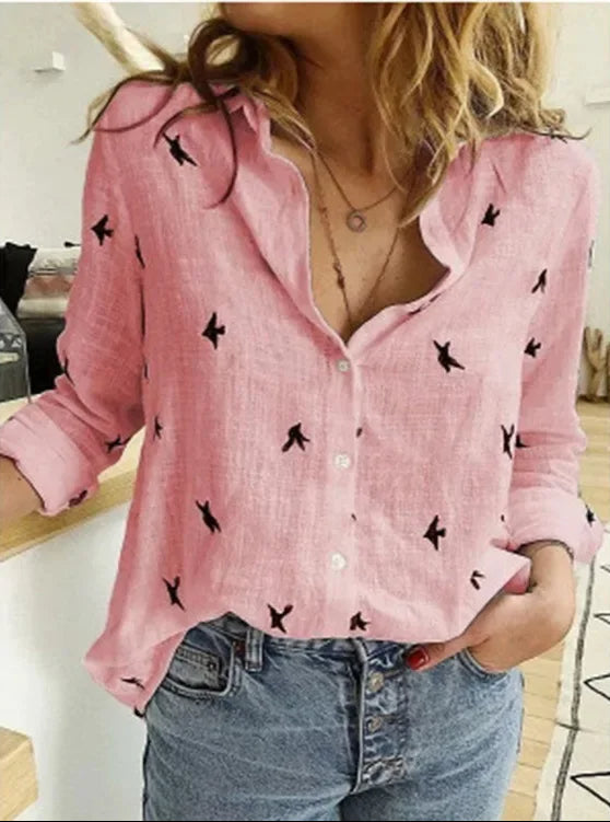 Vintage blouse made of linen mix – Clara