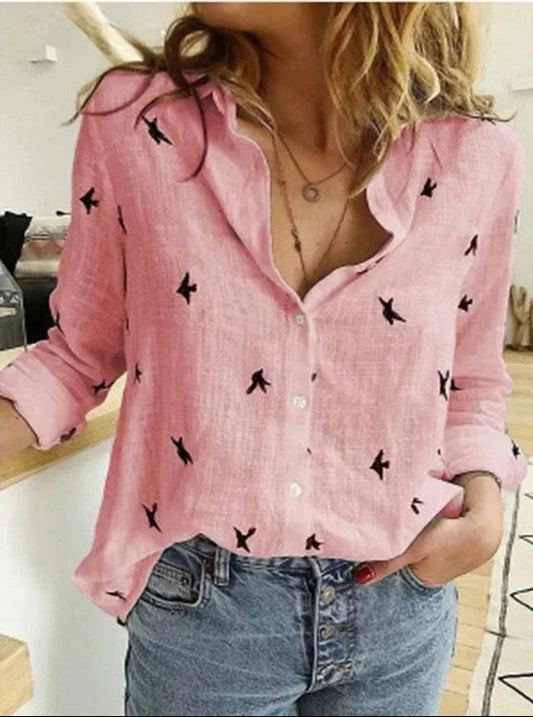 Vintage blouse made of linen mix – Clara