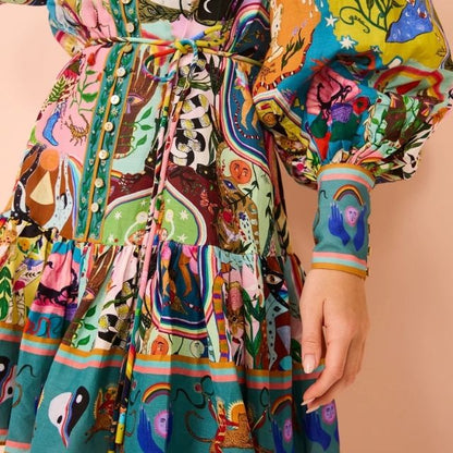 Mini Dress with Vibrant Print - Camila