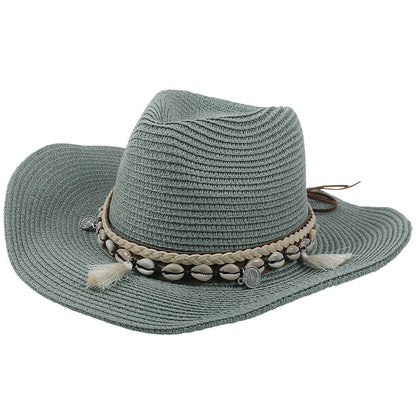 Light summer hat with shells and tassels - Jasmine
