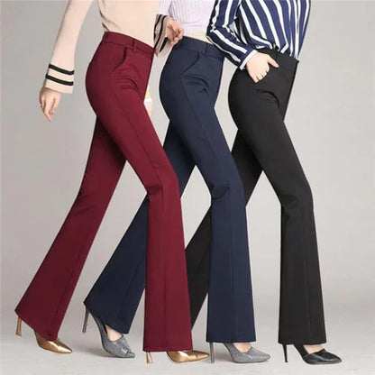 Slim Fit Flared High Waist Trousers – Mila
