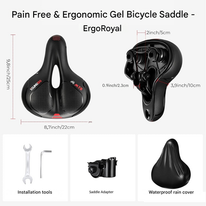 Pain-Free & Ergonomic Gel Bike Saddle - ErgoRoyal