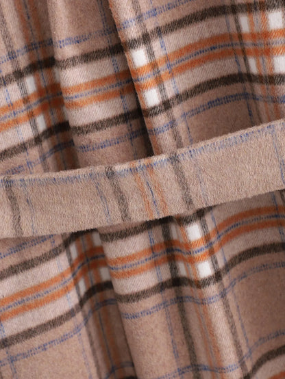 Checked Autumn Dress with Belt – Elodie