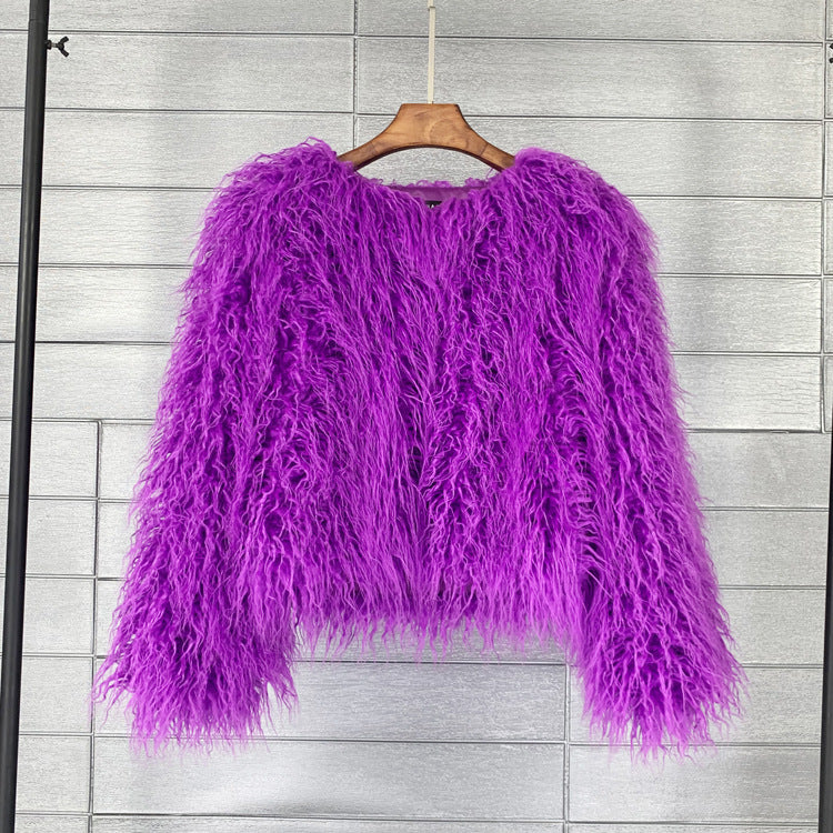 Elegant women's faux fur coat – Soraya