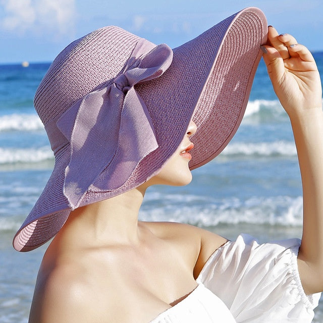 Ladies' straw hat with sun protection – Candy