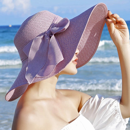 Ladies' straw hat with sun protection – Candy