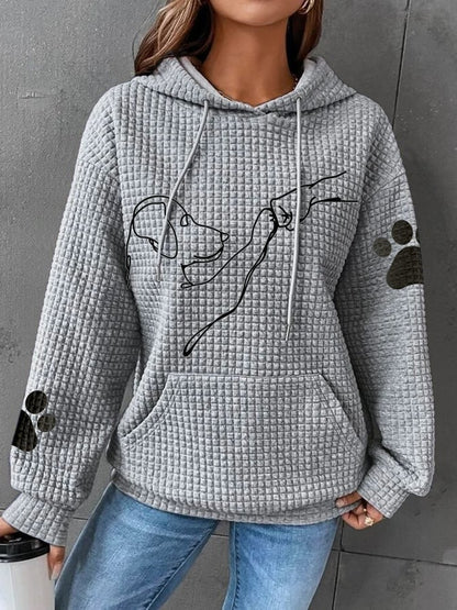 Warm Ladies Hoodie with Dog Design – Selma
