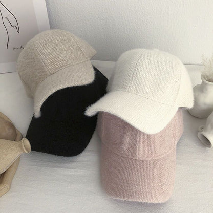 Warm women's baseball cap with faux fur for autumn & winter - Lorena