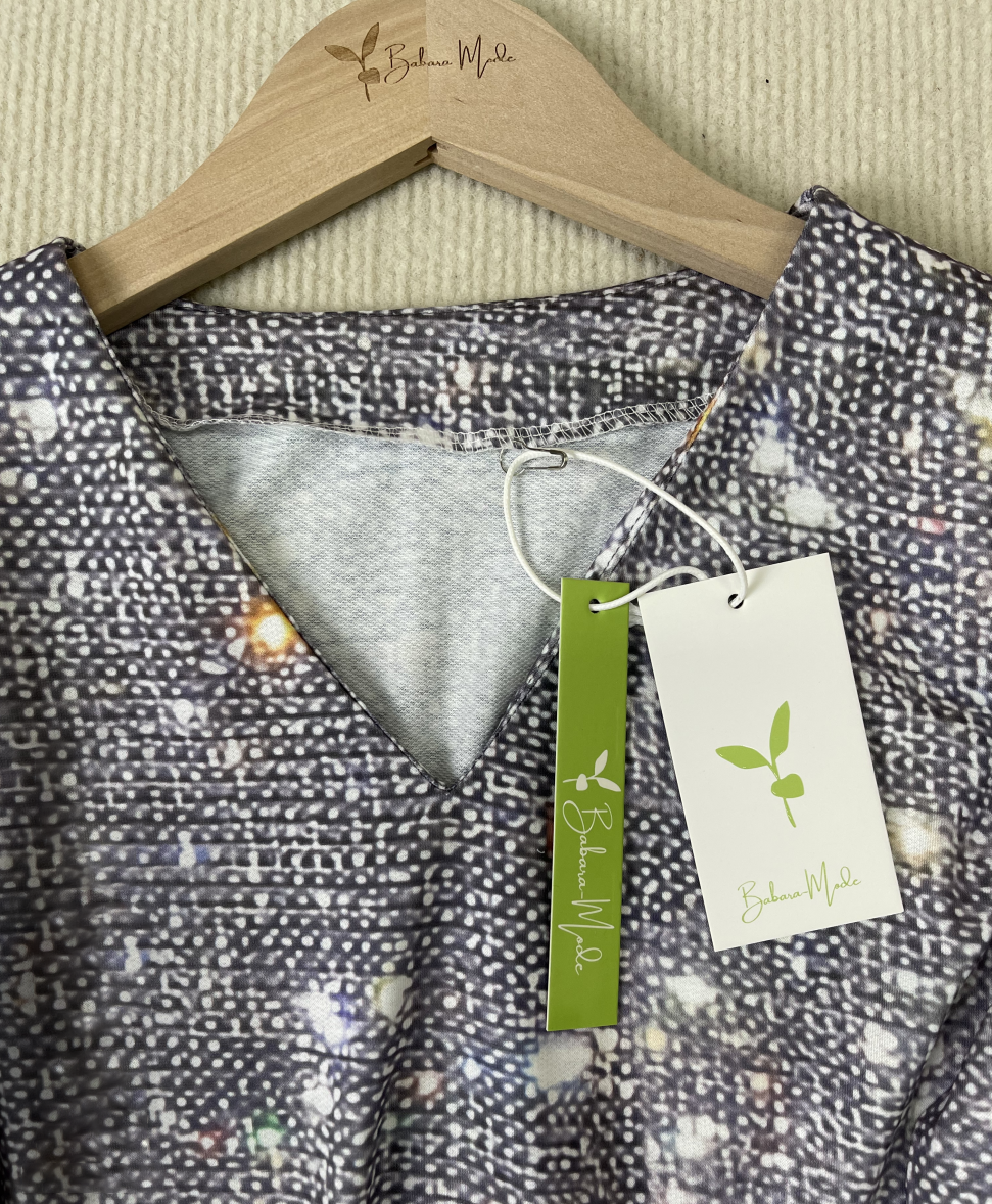 Shimmering Silver Disco Glitter V-Neck Long Sleeve - GlamFrost