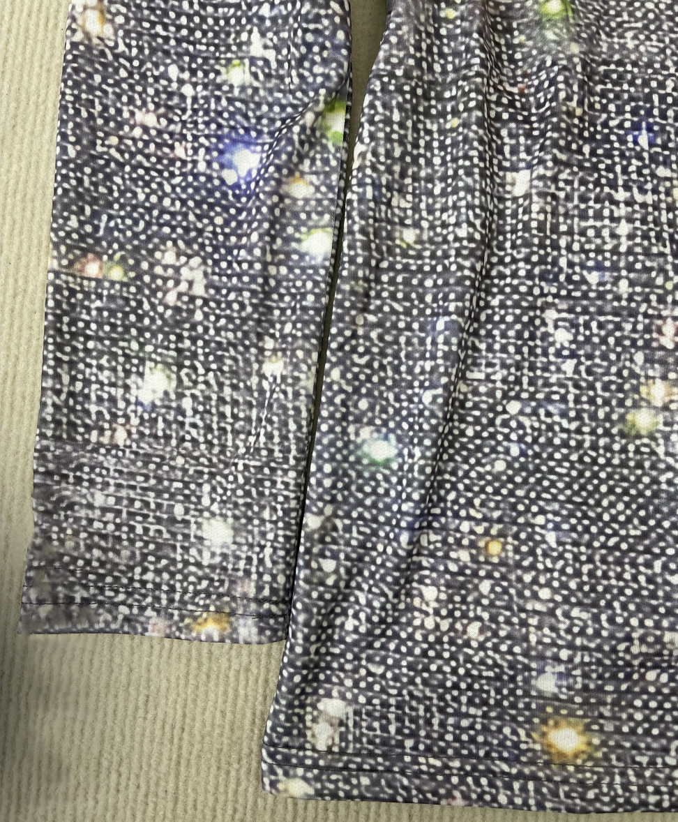 Shimmering Silver Disco Glitter V-Neck Long Sleeve - GlamFrost