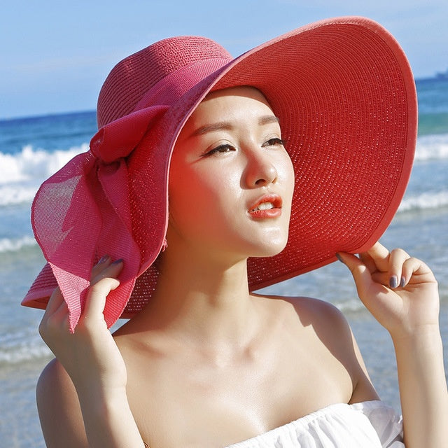 Ladies' straw hat with sun protection – Candy