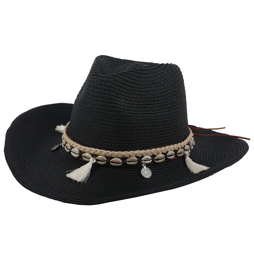 Light summer hat with shells and tassels - Jasmine