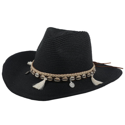 Light summer hat with shells and tassels - Jasmine