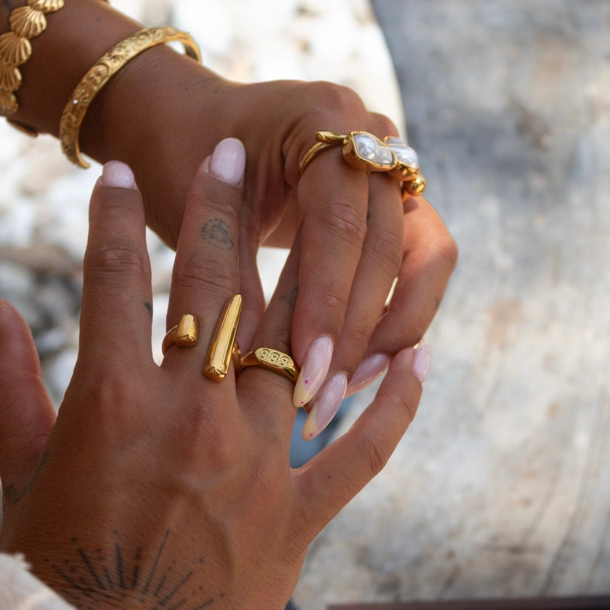 Axis Adjustable Sculptural Gold Ring 5