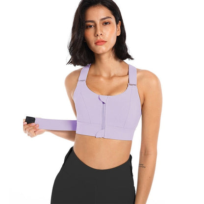 Sports bra with zip & back support – buy 1, get 1 free – Livia
