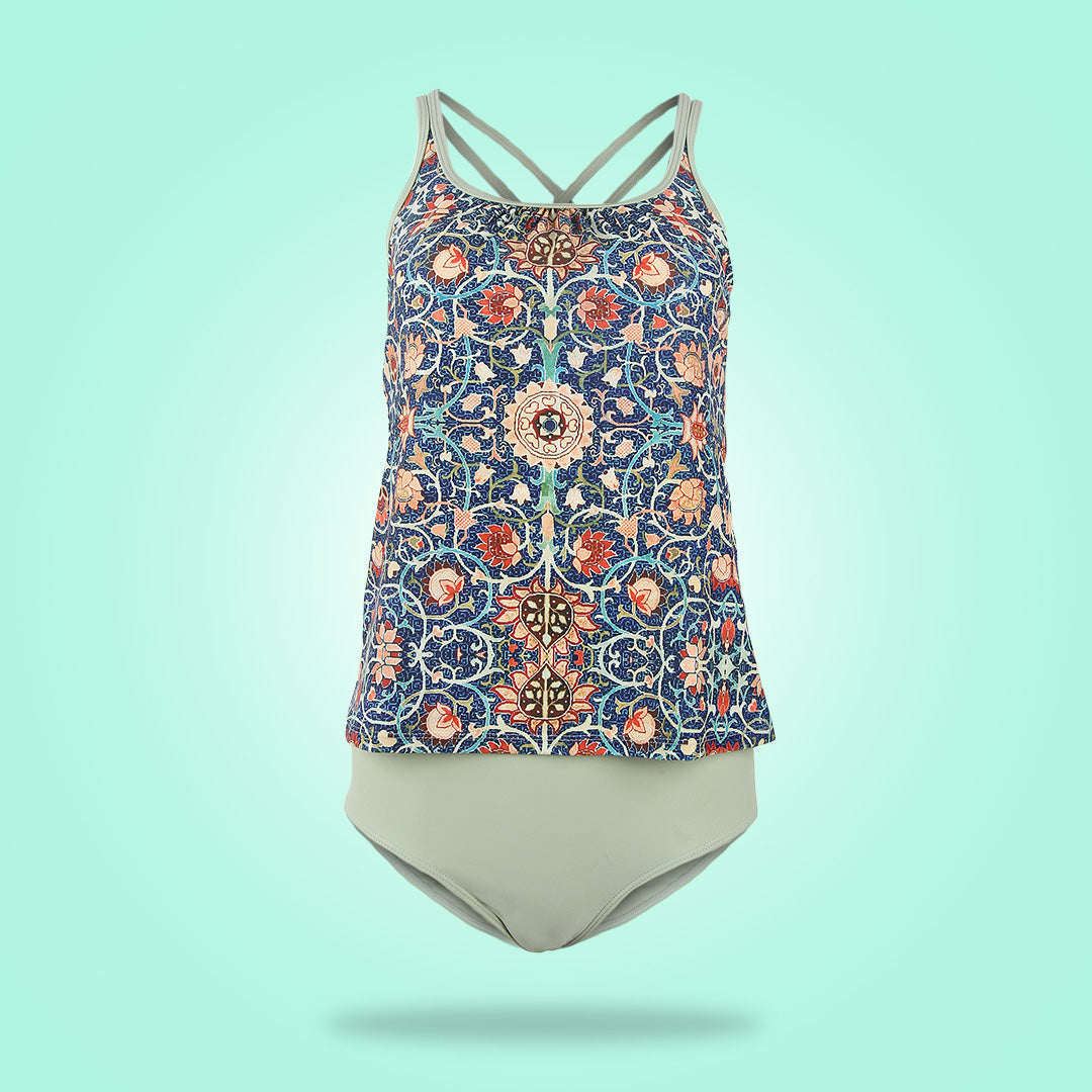 Stylish Sleeveless Bikini with Attractive Pattern - SummerGlow