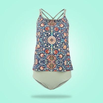 Stylish Sleeveless Bikini with Attractive Pattern - SummerGlow