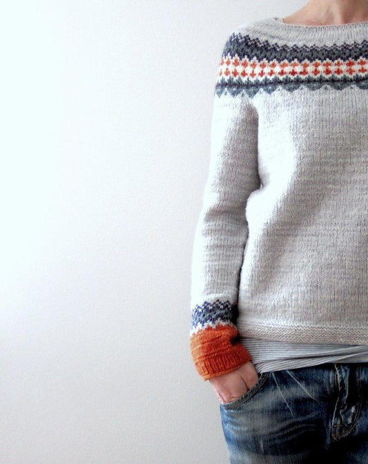 Scandinavian Trendy Sweater with Lively Pattern - NordicChic
