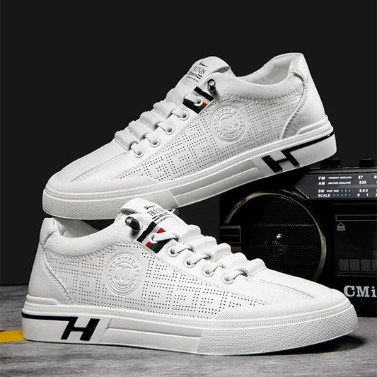 Men's sneakers made of perforated leather with a lightweight design – Ethan