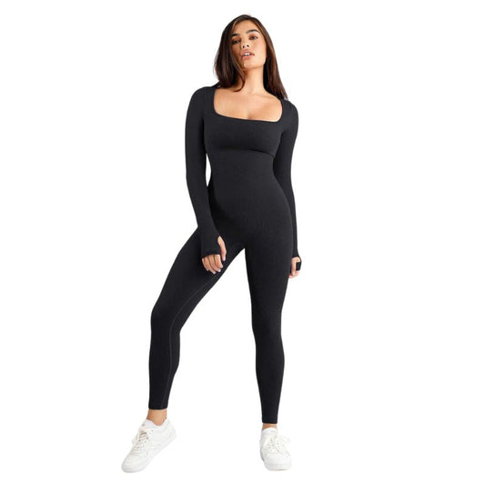 Sporty jumpsuit with square neckline – Mira