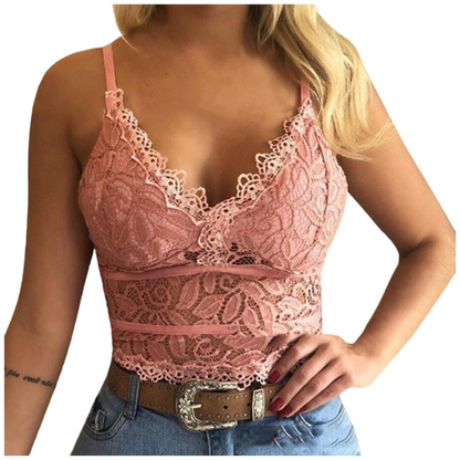 Ladies Lace Top with Spaghetti Straps – Lina