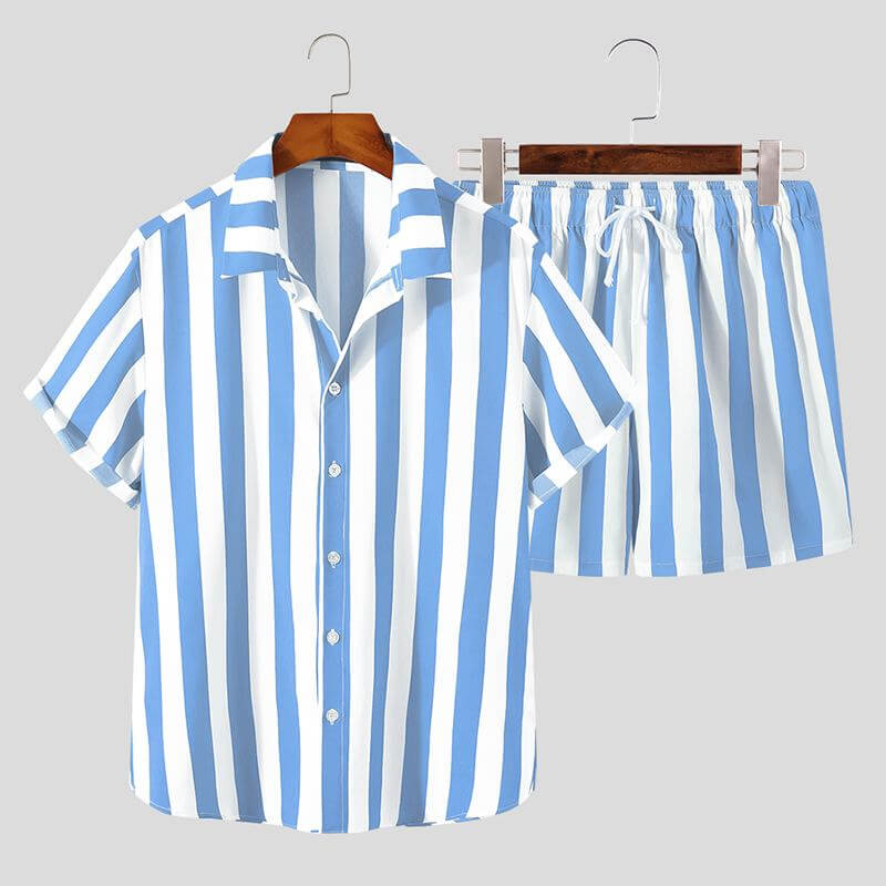 Stylish men's summer set with striped pattern - StripesFresh