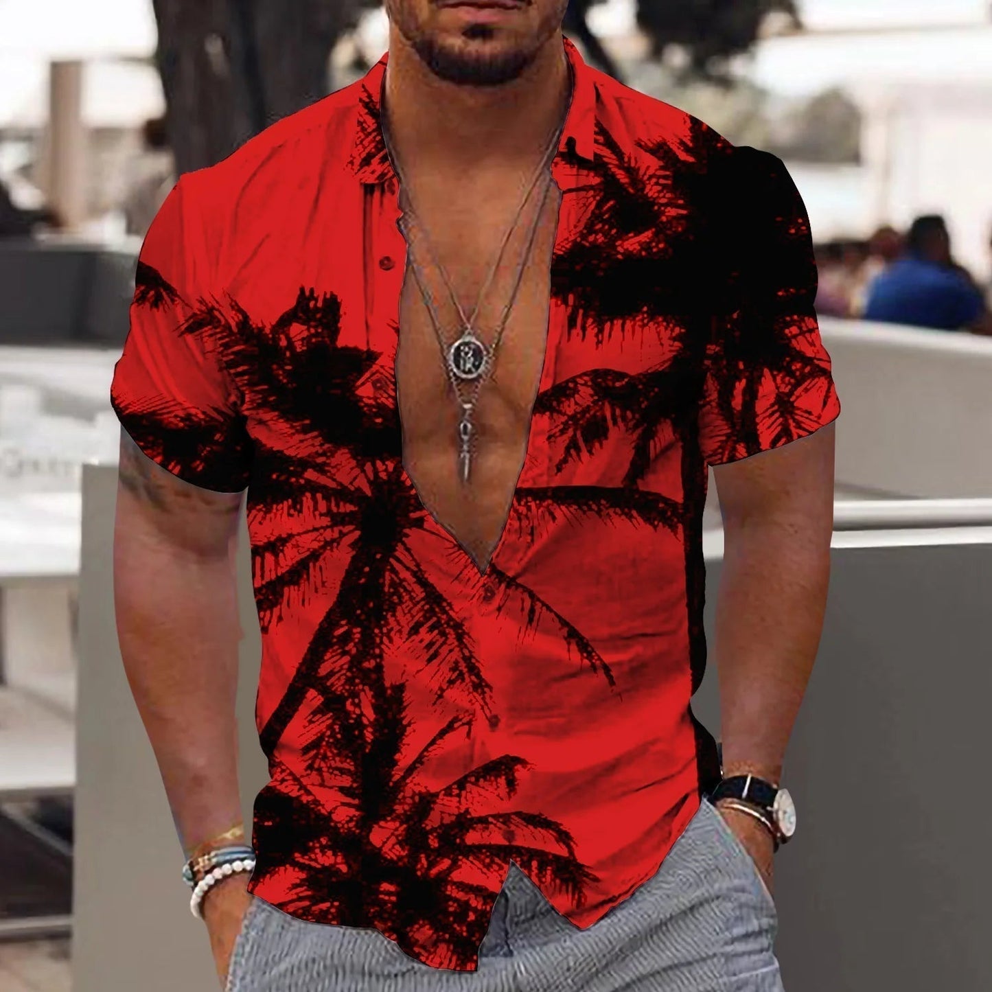 Trendy shirt with tropical print – Kaikura