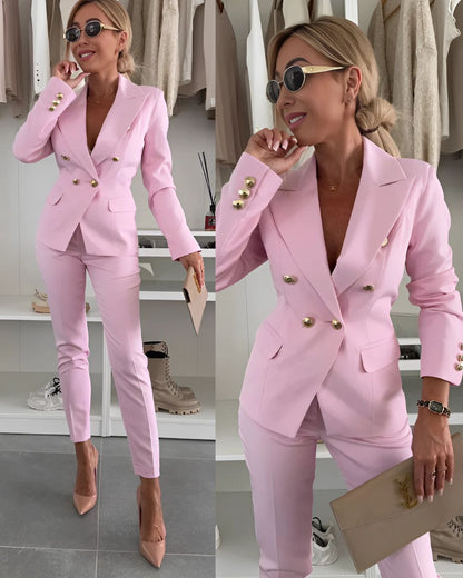 Two-piece women's slim-fit set for modern business looks – Valentina Autumn Edition