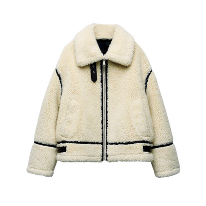 Teddy Pilot Jacket - Dilara | Trendy, Warm, Oversized & Stylish!
