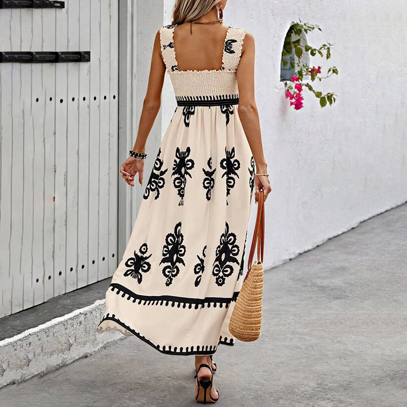 Trendy summer dress with a feminine silhouette and wrap effect – Sascha