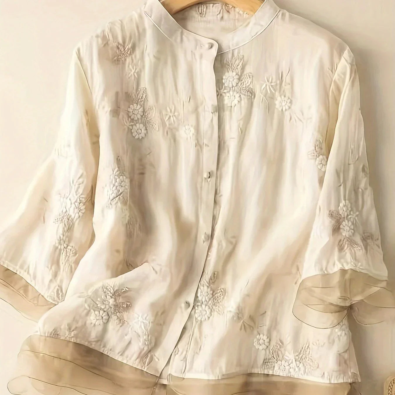 Embroidered Floral Blouse | Eliza | Button Closure | Fashionable