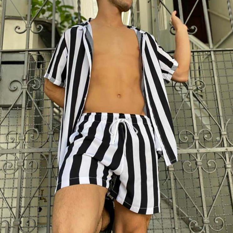 Stylish men's summer set with striped pattern - StripesFresh