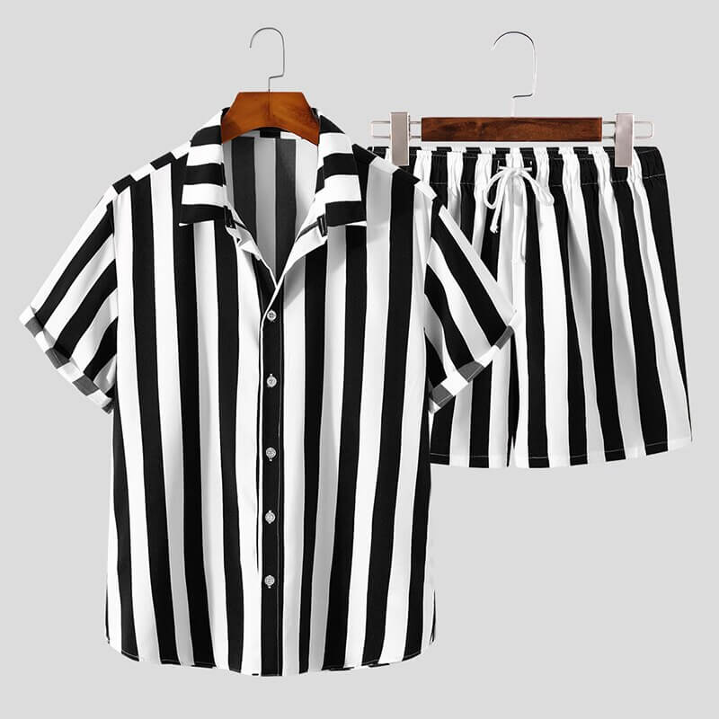 Stylish men's summer set with striped pattern - StripesFresh